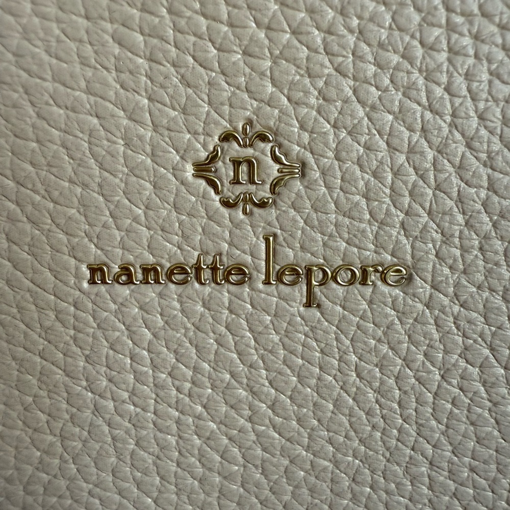 NWT Nanette Lepore Bellamy Triple Compartment Satchtel in Oatmeal With Scarf - Picture 3 of 12
